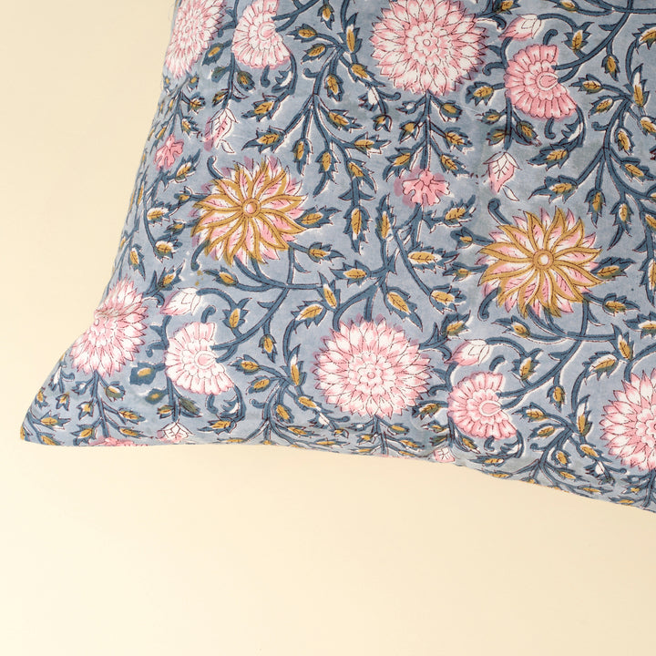 Blue Block Print Pillow