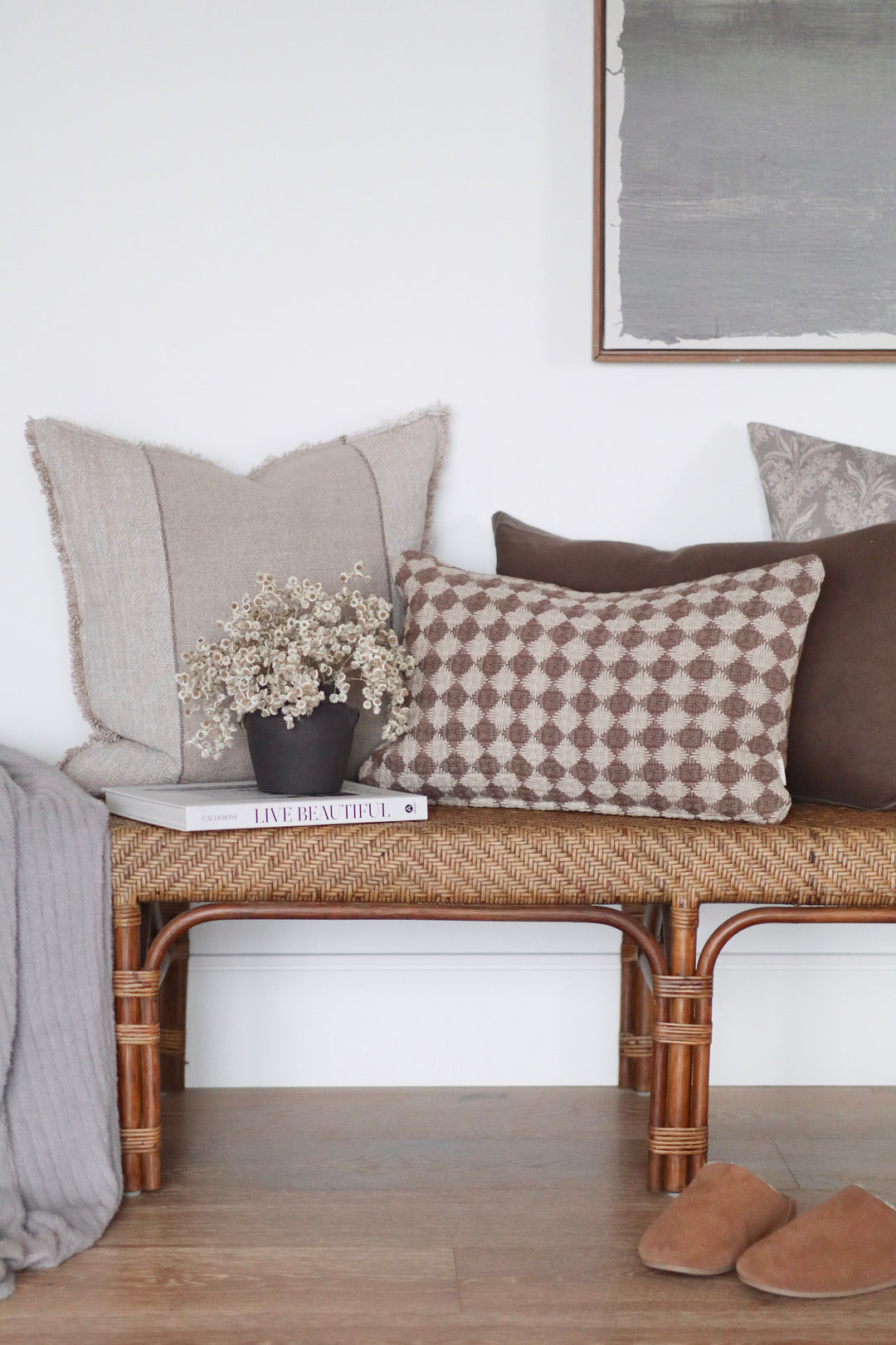 Brown Checker Pillow
