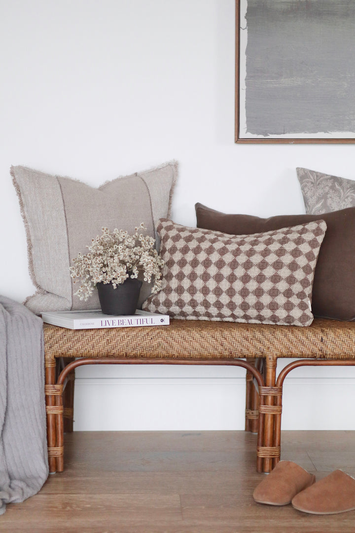 Brown Checker Pillow
