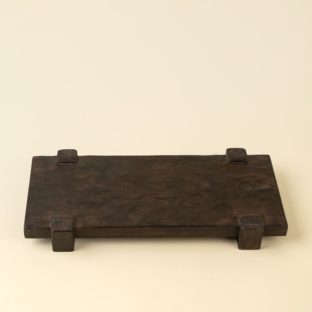 Drift Pedestal Tray - Dark Brown