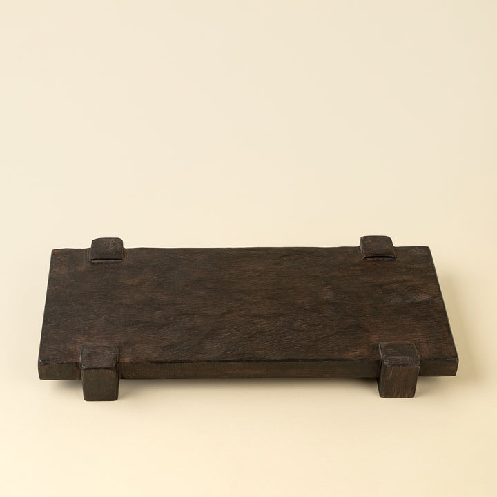 Drift Pedestal Tray - Dark Brown