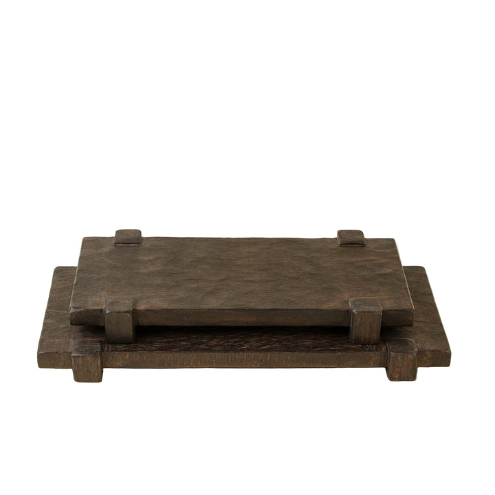 Drift Pedestal Tray - Dark Brown