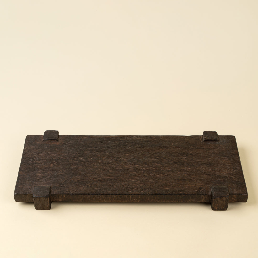 Drift Pedestal Tray - Dark Brown