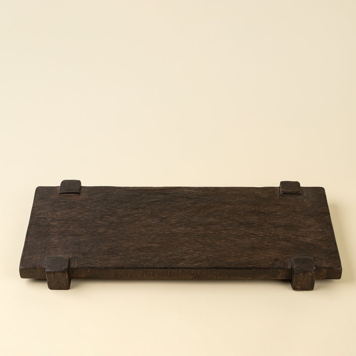 Drift Pedestal Tray - Dark Brown