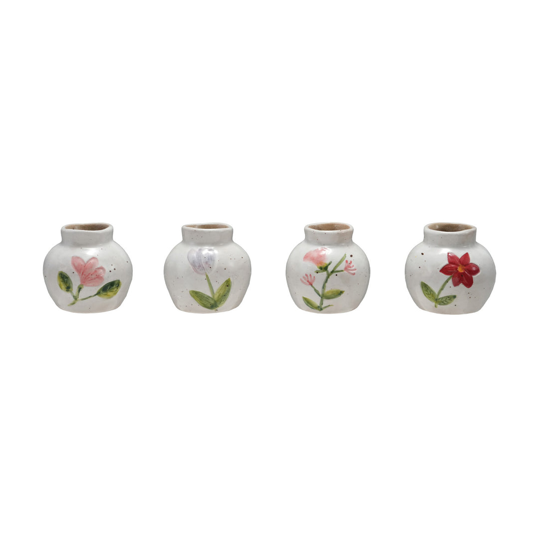 Floral Stoneware Bud Vase