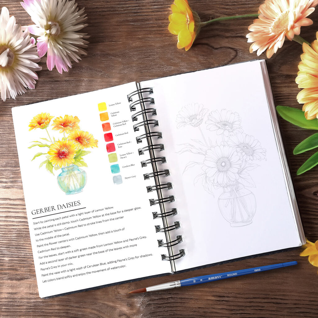 Blooms &amp; Bouquet Watercolour Workbook