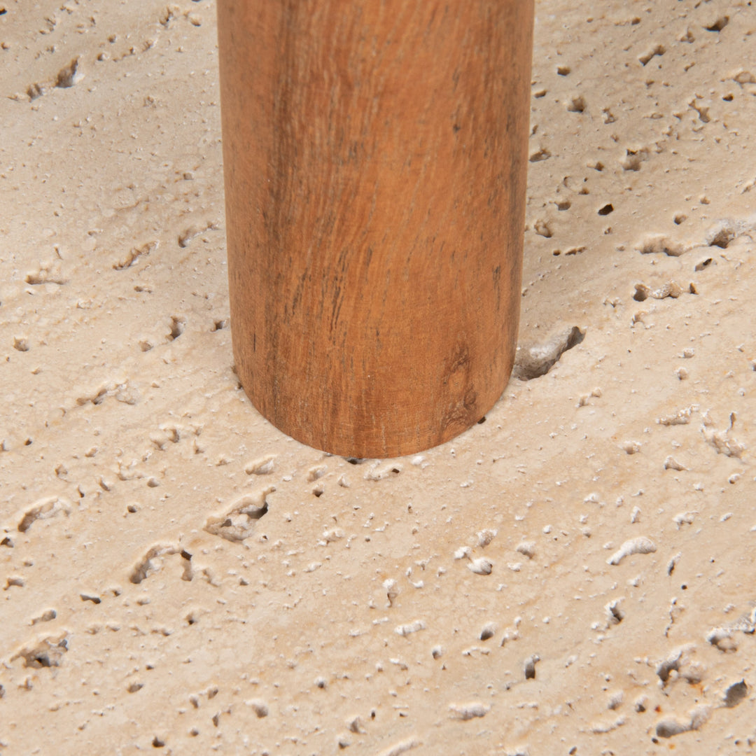 Wood &amp; Travertine Paper Towel Holder