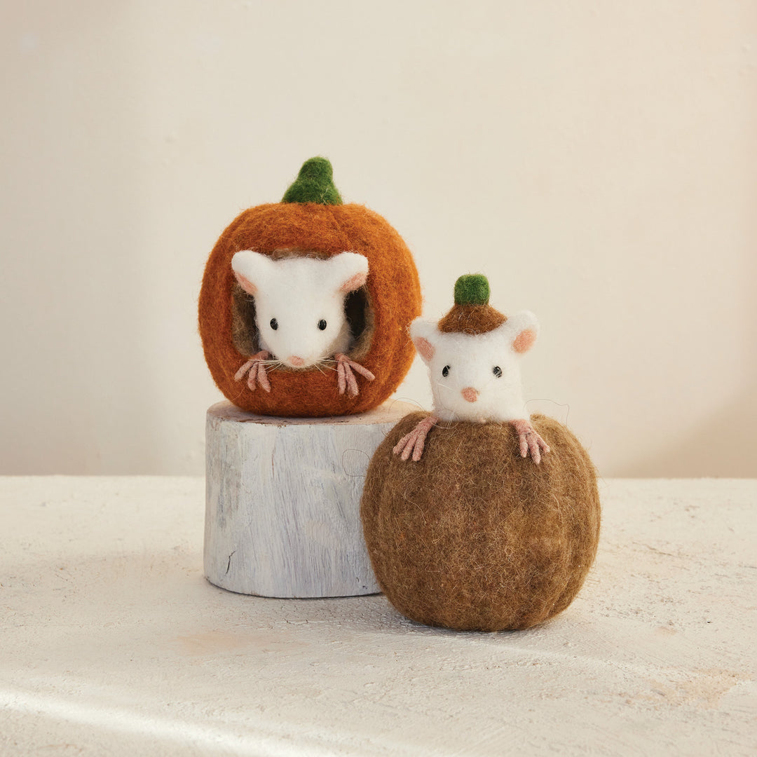 Felt Pumpkin &amp; Mouse