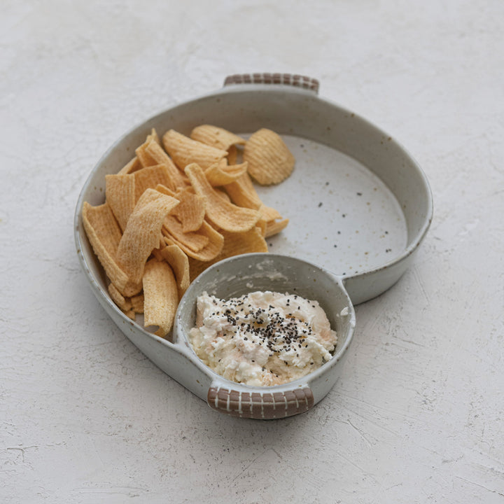 Stoneware Chips &amp; Dip Bowl