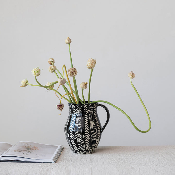 Black &amp; White Pitcher