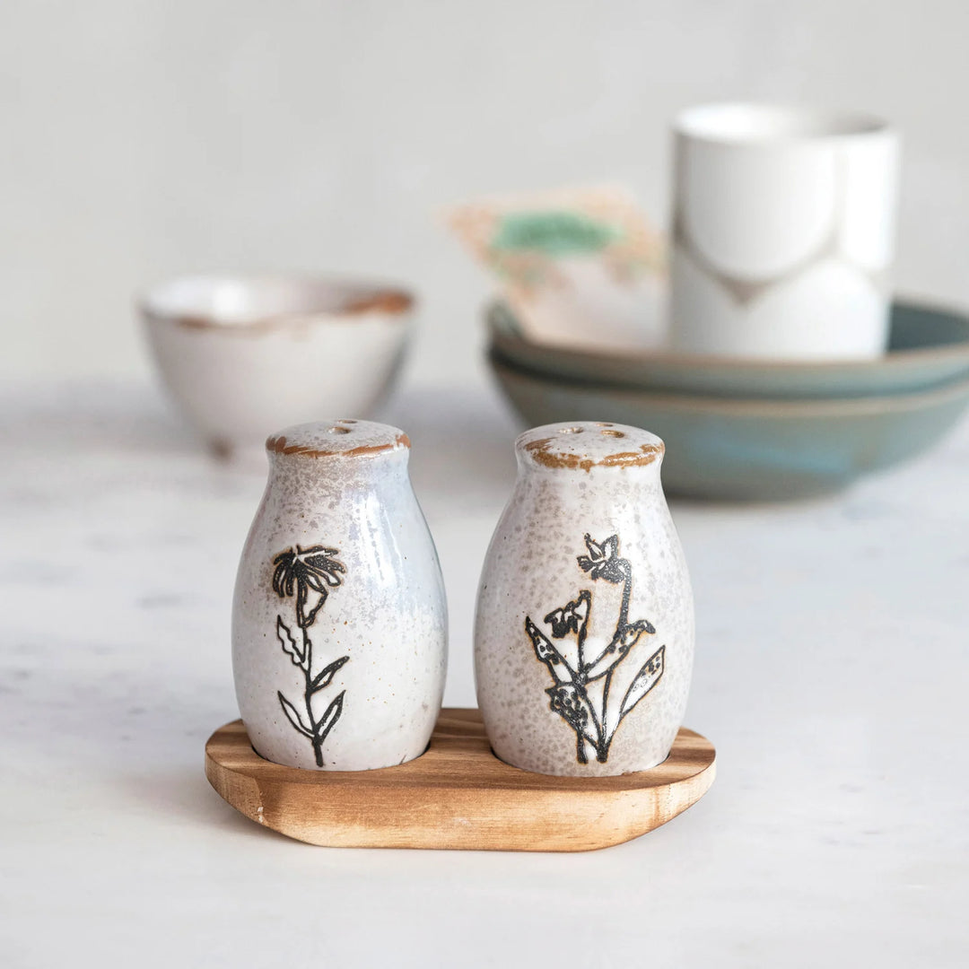 Floral Salt &amp; Pepper Shakers