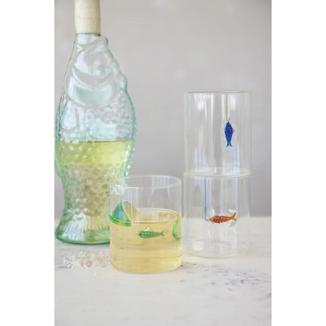 Fish on a Hook Drinking Glass