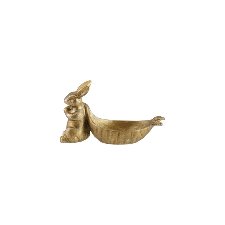 Bunny Pulling A Carrot Ring Dish